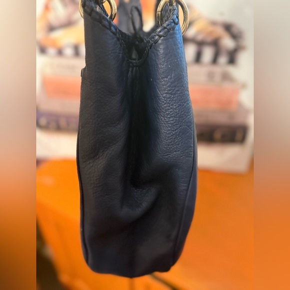 Salvatore Ferragamo Navy Gancini Braided Tote Bag VGUC - Picture 7 of 16